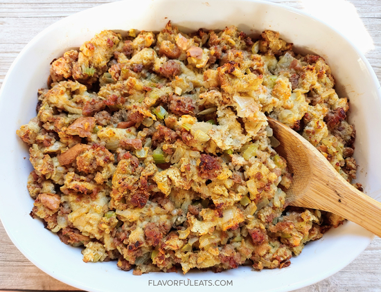 Sausage And Corn Stuffing - The Cooking Mom