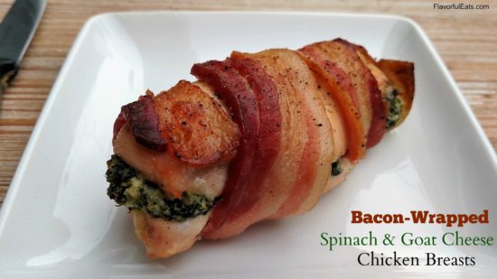 Bacon-Wrapped Spinach & Goat Cheese Chicken Breasts