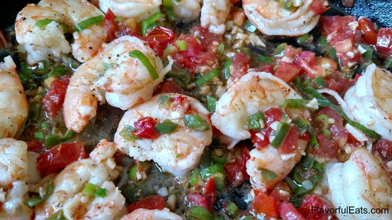 Garlicky Shrimp & Tomatoes in Jalapeno Butter