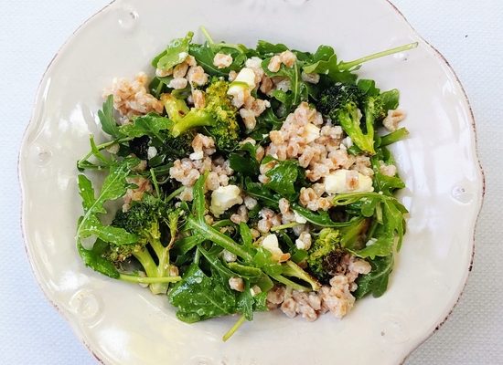 Roasted Broccoli Farro Salad