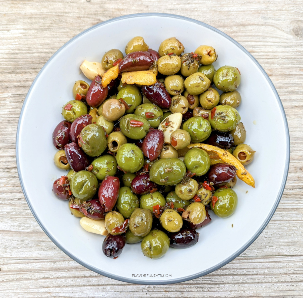 Slow Cooker Marinated Olives - Flavorful Eats