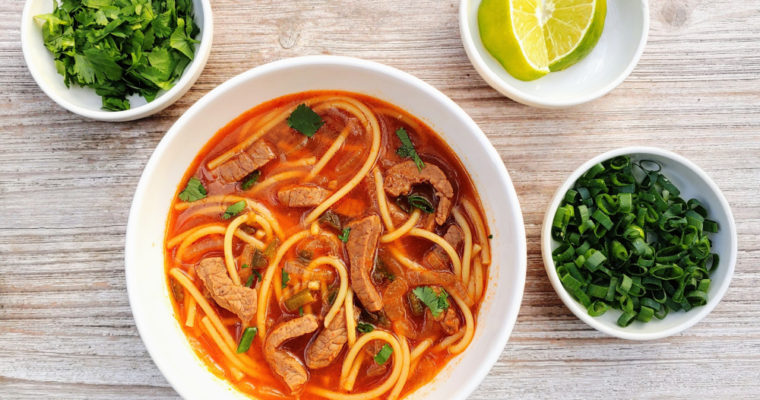 Spicy Thai Beef Noodle Soup