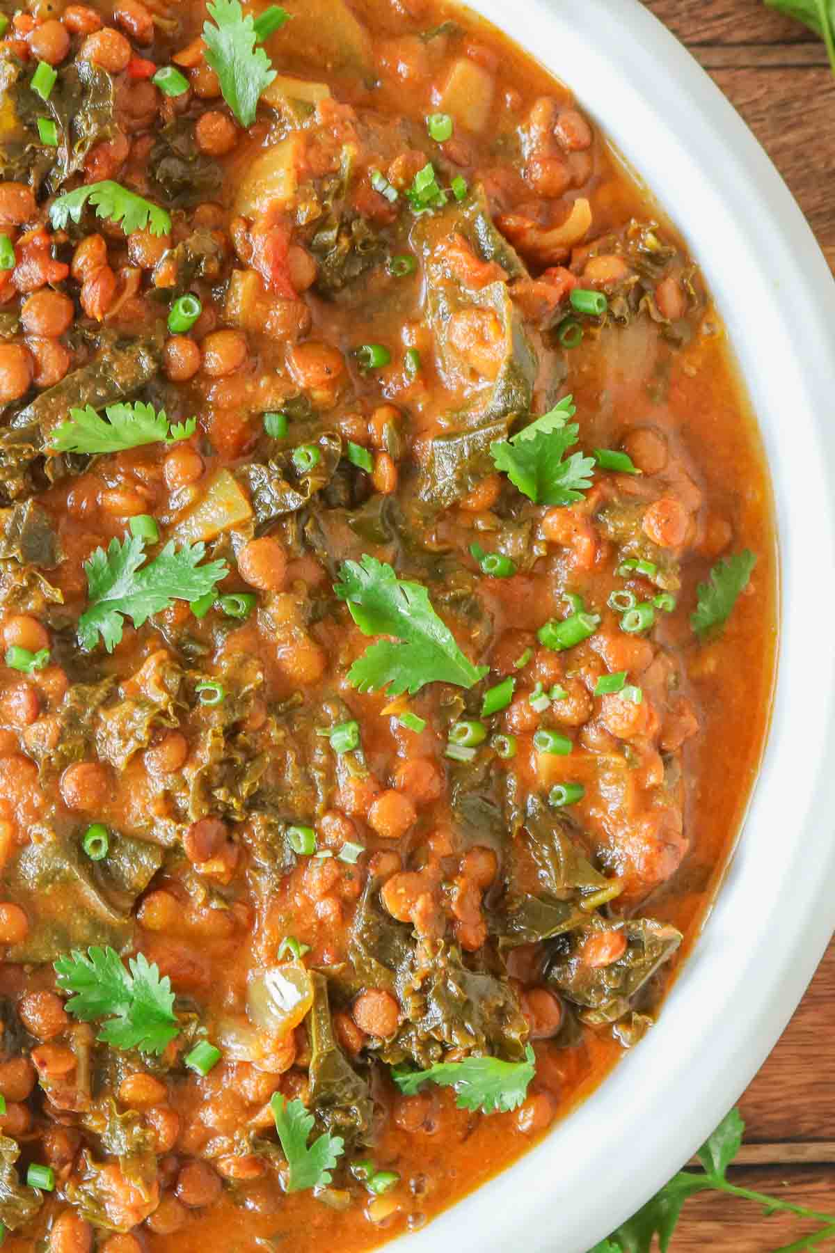 Curried Green Lentils